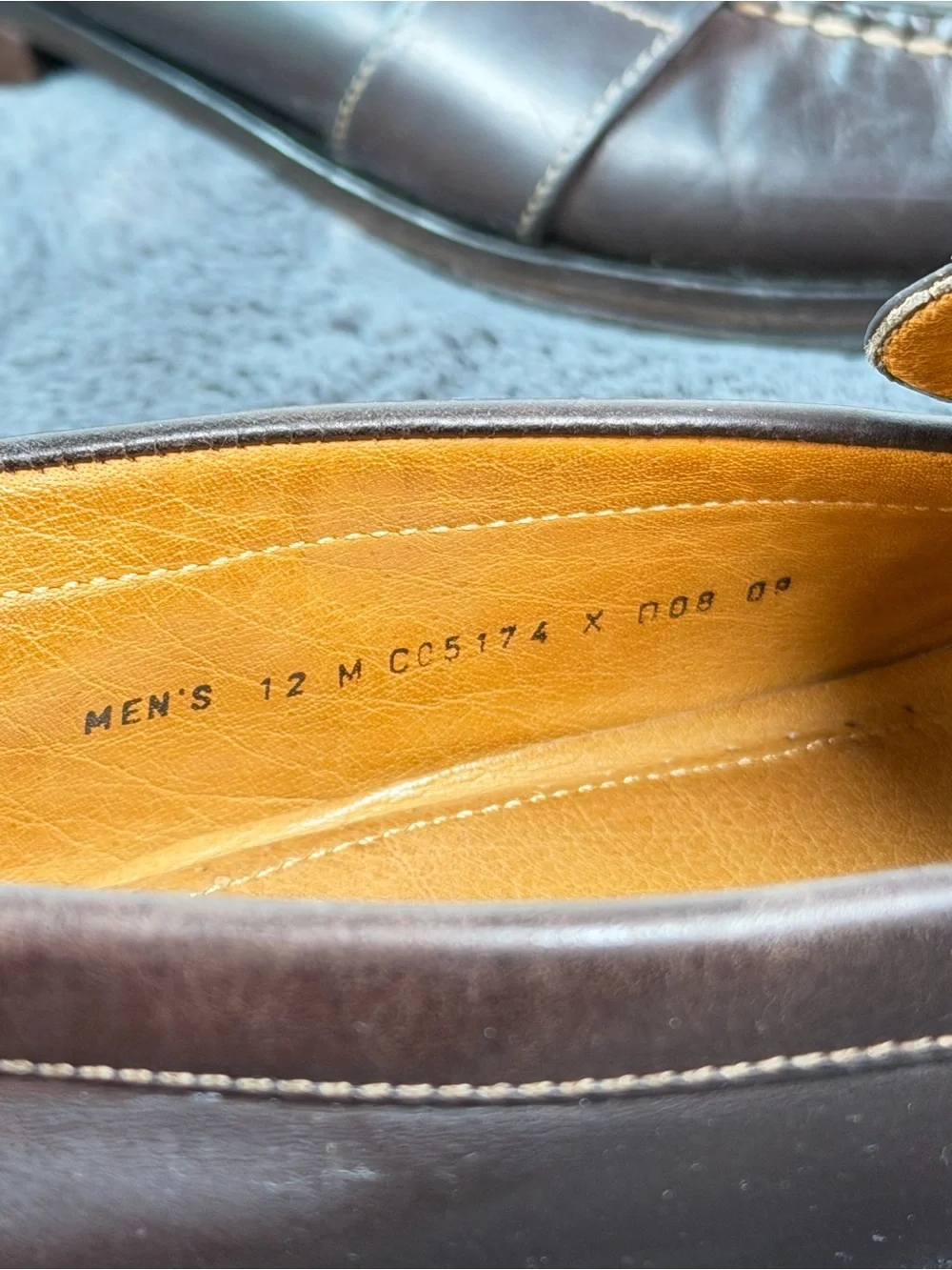 Cole Haan Men’s 12M Brown Leather Penny Loafers Moc Toe Dress Shoes